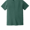 Green cotton crewneck T-shirt displayed on white background.