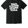 Black T-shirt for custom design printing.