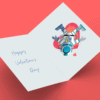 Valentine's card with astronaut and heart design