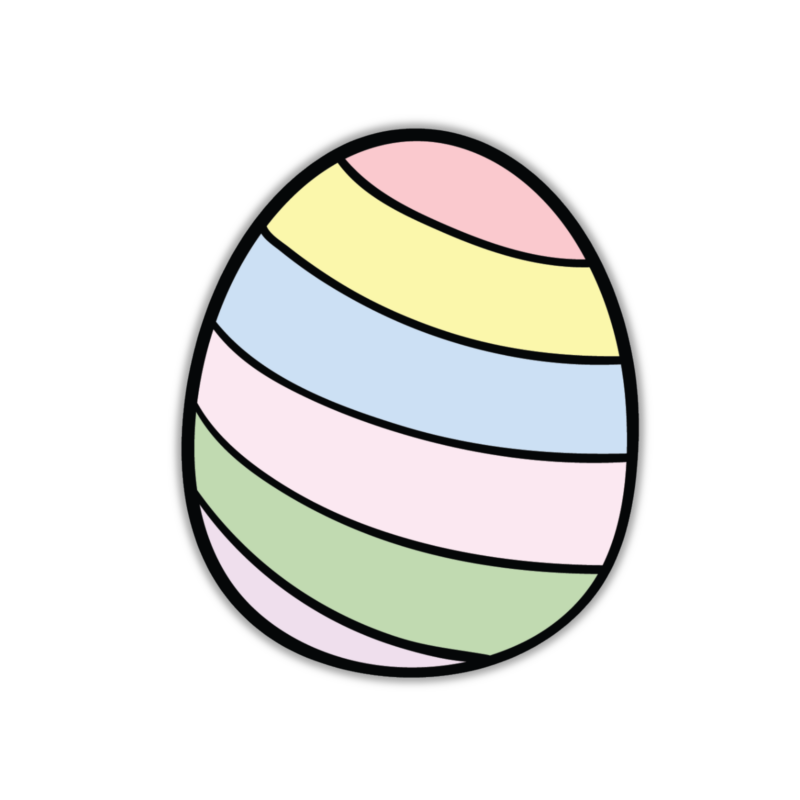 Striped pastel Easter egg illustration