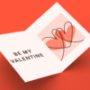 Valentine's Day card with hearts inside.