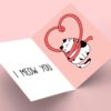 Cute cat themed Valentine's card saying I Meow You.