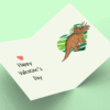 Valentine's card with heart and dinosaur illustration