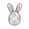 Easter egg with flowers and rabbit ears