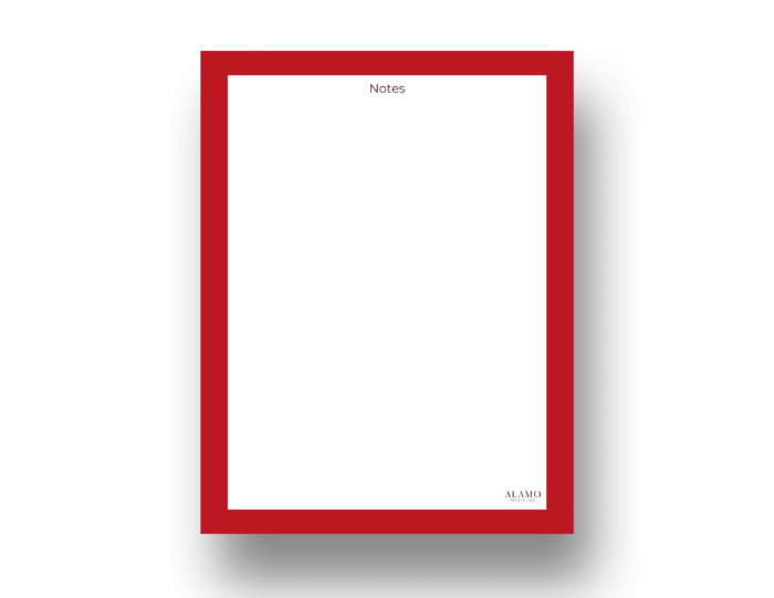 Red-bordered notepad labeled 'Notes'
