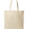 Plain beige tote bag with handles
