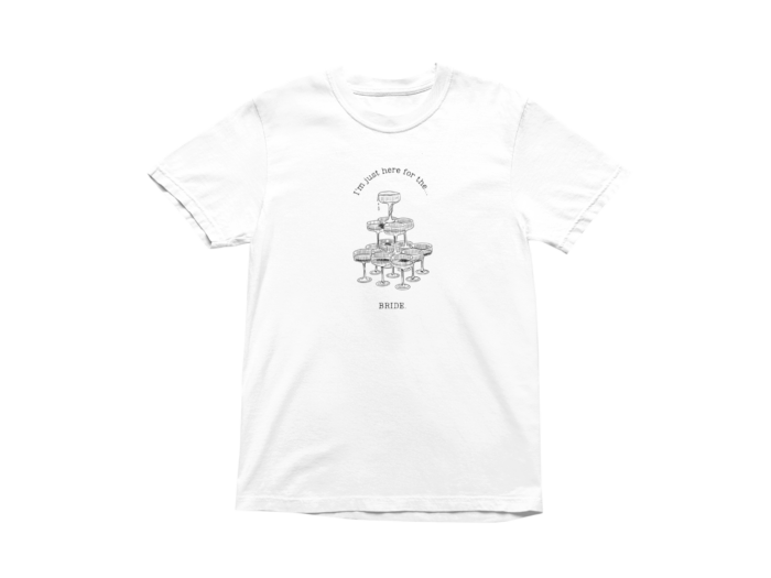 White T-shirt with wine glass tower illustration