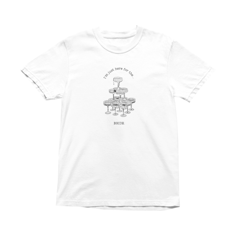 White T-shirt with wine glass tower illustration