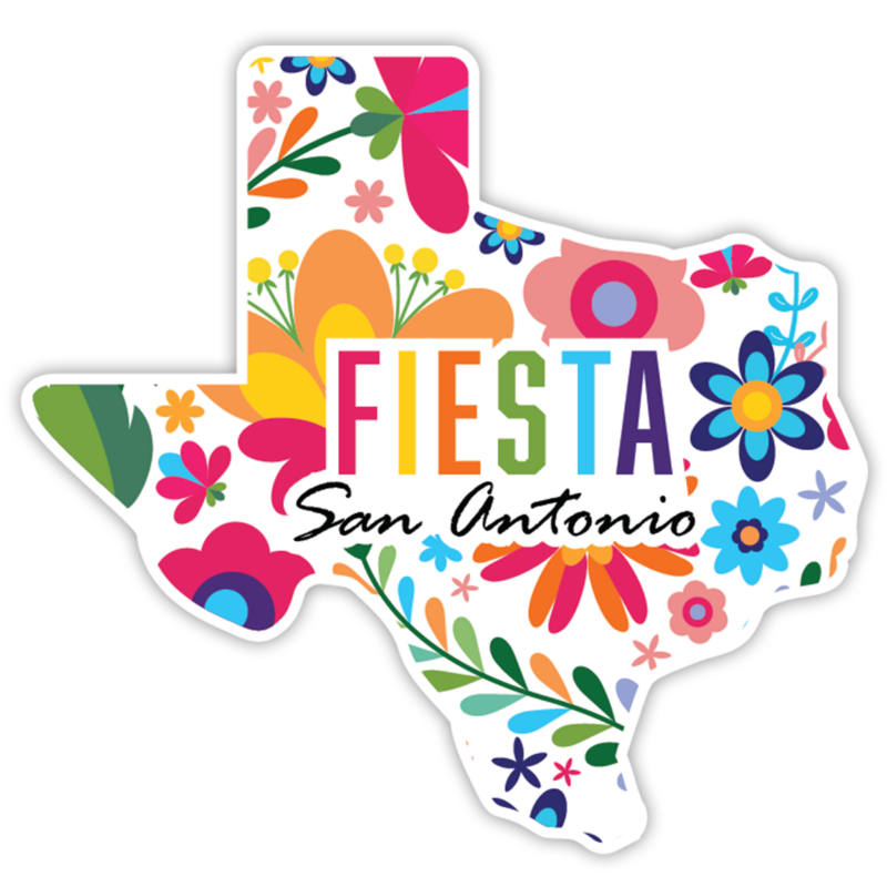 Colorful Fiesta San Antonio Texas outline design