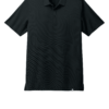 Black short-sleeve polo shirt front view.