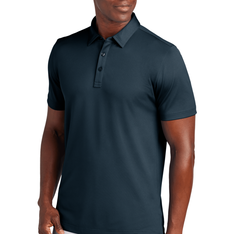 Man wearing dark polo shirt, looking to the side.