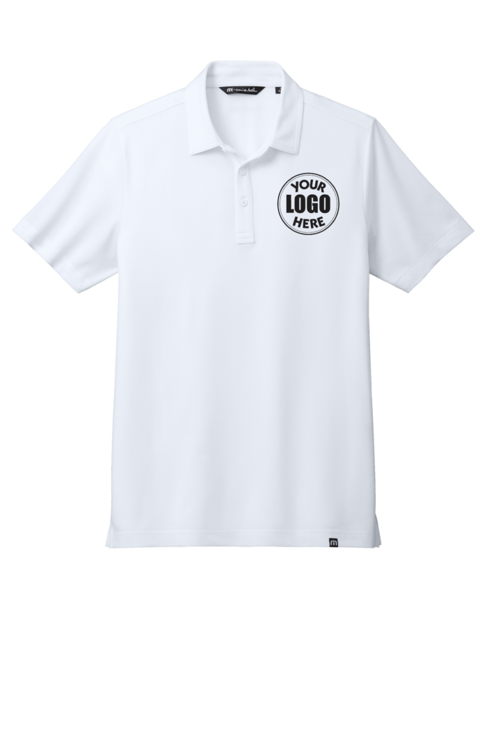 Alamo Prints White polo shirt with customizable logo.
