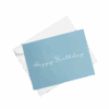 Blue birthday card with white envelope