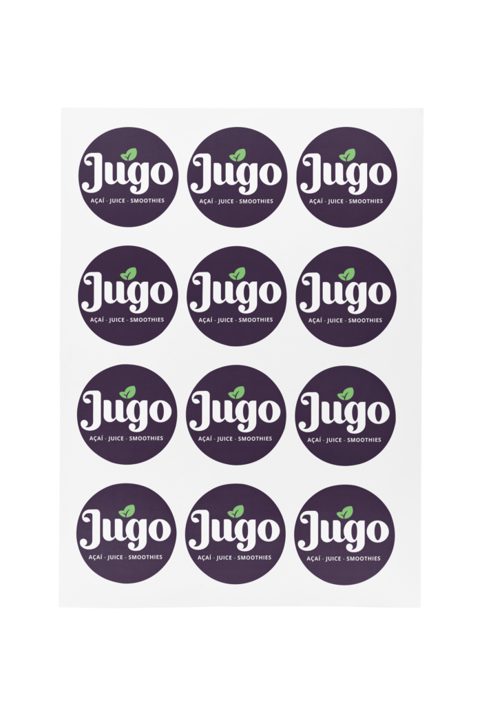 Jugo acai juice smoothies logo stickers