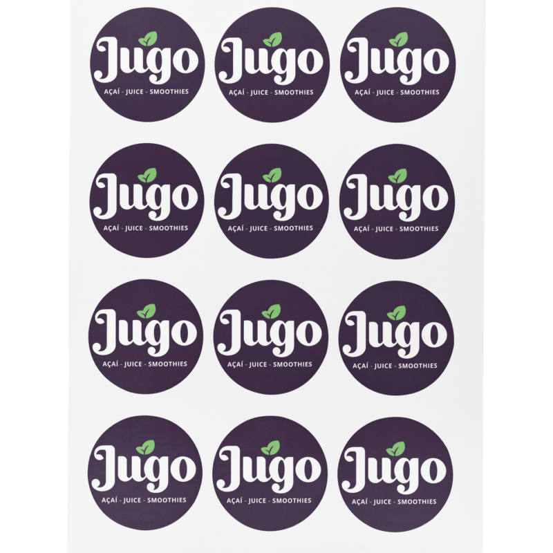 Jugo acai juice smoothies logo stickers