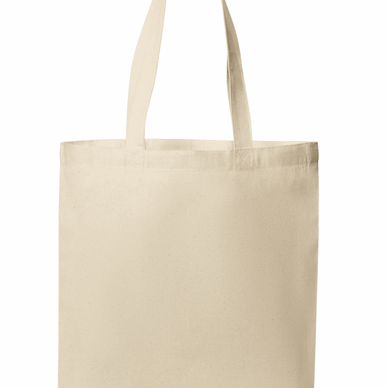 Plain beige canvas tote bag