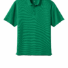 Green polo shirt on white background.