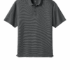 Gray polo shirt with collar and buttons.