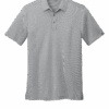 Gray polo shirt on blue background
