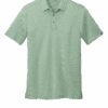 Green polo shirt with short sleeves