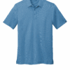 Blue polo shirt with button collar