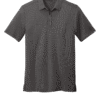 Gray short-sleeve polo shirt on white background.