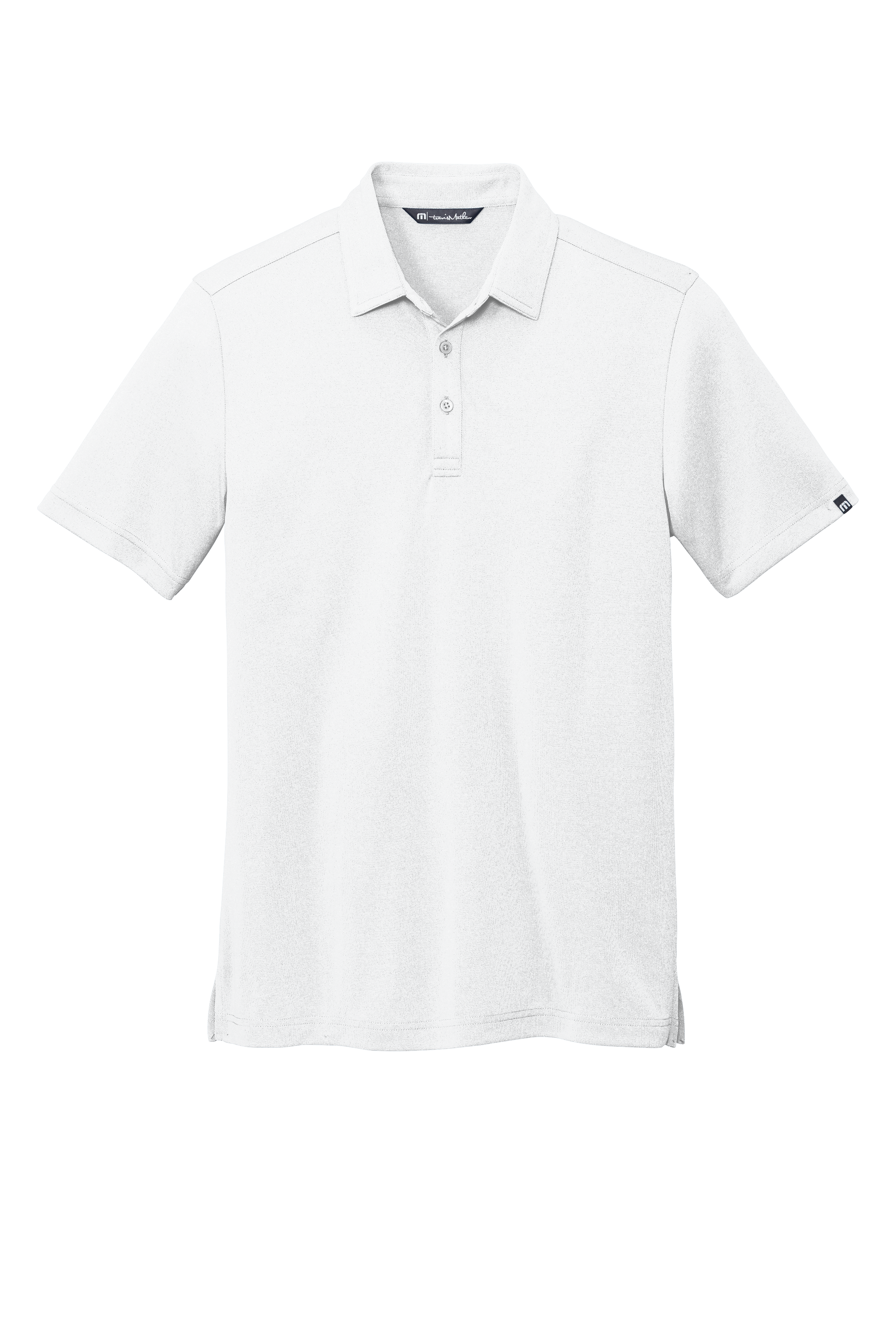 White short-sleeve polo shirt front view