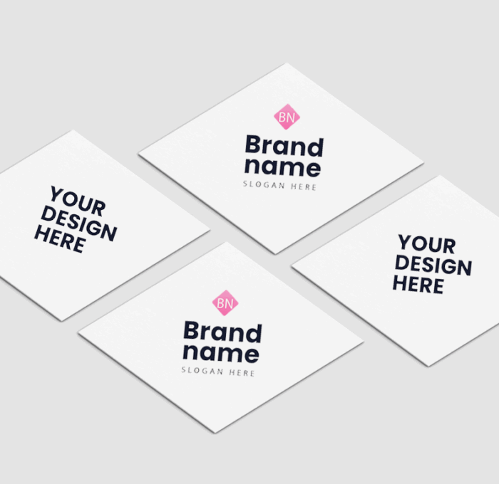 Square business cards, customizable design template.