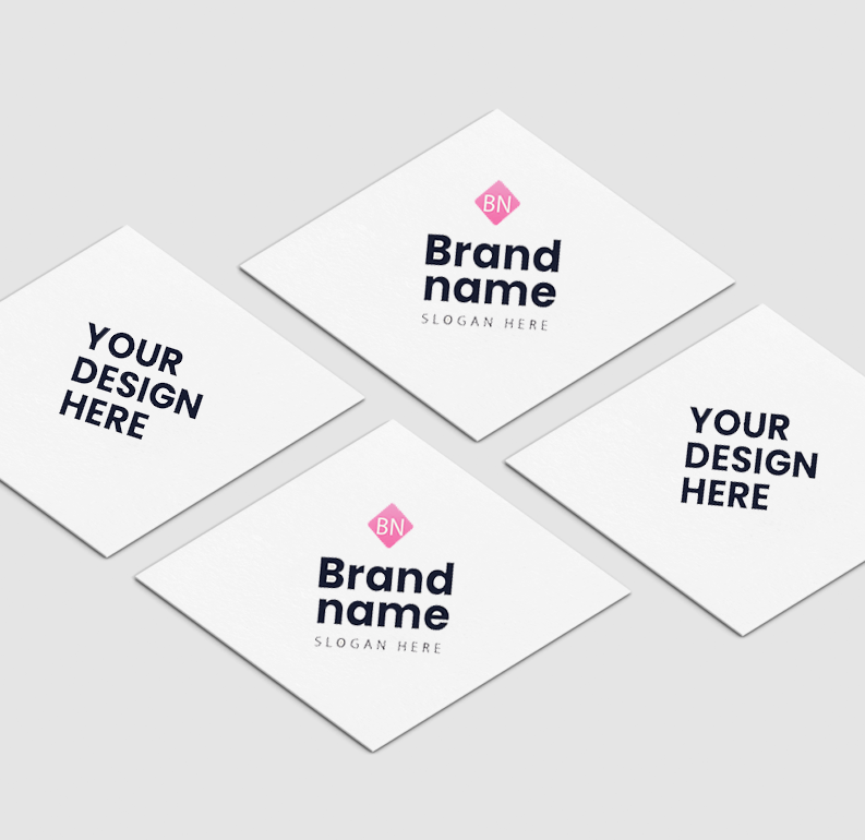 Square business cards, customizable design template.