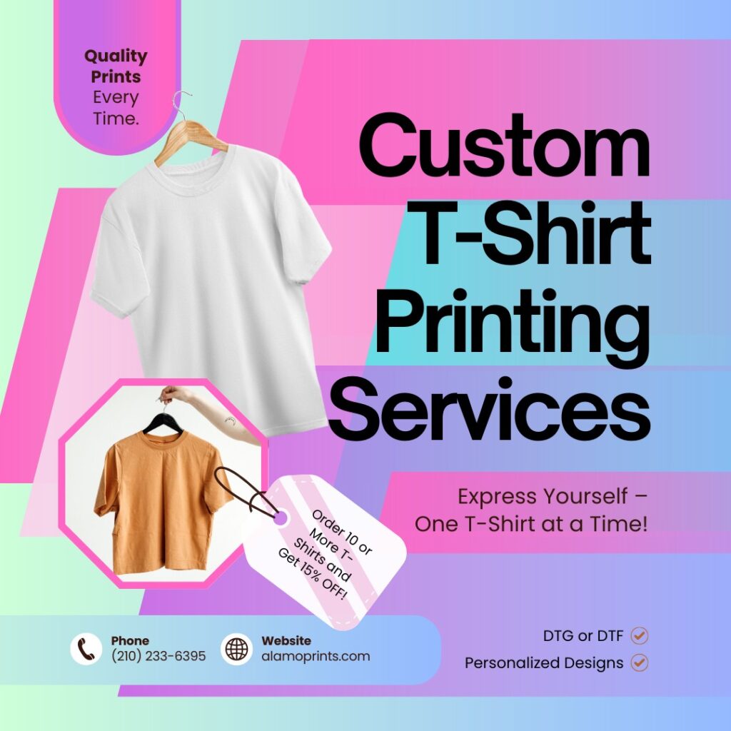 Custom T-Shirt Printing Services Advertisement