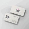 Minimalist business card mockup design with contact details.