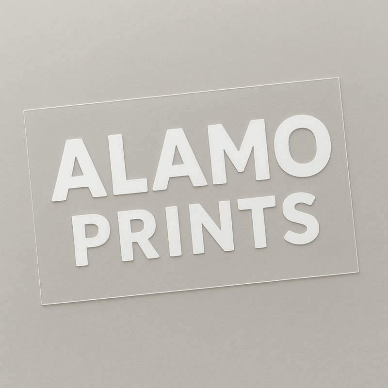 Alamo Prints logo on gray background