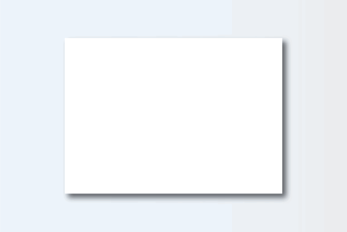 Large white rectangular blank space with shadow