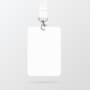 Blank ID badge with white lanyard